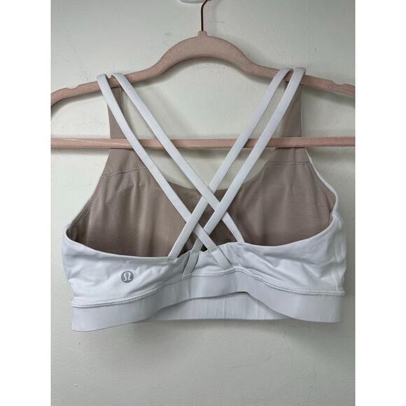 Sz 10 Lululemon Energy Sports Bra White Strappy Athleisure Activewear Yoga Gym - Picture 4 of 5